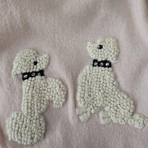 Rare Lucky Brand Light Pink Sweater with Poodle Embroidery - Picture 8 of 9